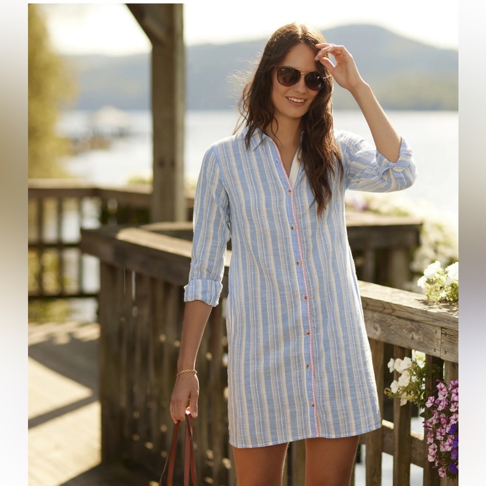 EUC Hatley Cara Button Shirt Style Dress Sz M
